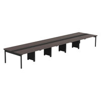 【軒先渡し】LASHデスク フォーレッグホール脚 幅6000×奥行1400×高さ720mm ダークアッシュ天板/ブラック脚 1台（直送品）