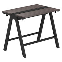 【軒先渡し】LASHハイカウンター 幅1200×奥行900×高さ1070mm ダーク天板/ブラック脚 1台（直送品）