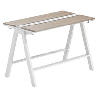 【軒先渡し】LASHハイカウンター 幅1500×奥行900×高さ1070mm オーク天板/ホワイト脚 1台（直送品）