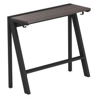 【軒先渡し】LASHハイカウンター 幅1200×奥行450×高さ1070mm ダークアッシュ天板/ブラック脚 1台（直送品）