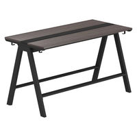 【軒先渡し】LASHハイカウンター 幅1800×奥行900×高さ1070mm ダーク天板/ブラック脚 1台（直送品）