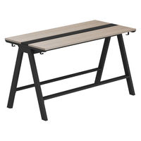 【軒先渡し】LASHハイカウンター 幅1800×奥行900×高さ1070mm オーク天板/ブラック脚 1台（直送品）