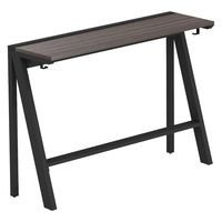 【軒先渡し】LASHハイカウンター 幅1500×奥行450×高さ1070mm ダークアッシュ天板/ブラック脚 1台（直送品）