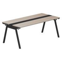 【軒先渡し】LASHローカウンター 幅1800×奥行900×高さ720mm オーク天板/ブラック脚 1台（直送品）