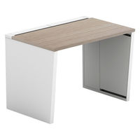 【軒先渡し】LASHデスク ベンチハーフ脚 幅1000×奥行700×高さ720mm オーク天板/ホワイト脚 1台（直送品）