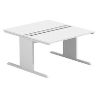 【軒先渡し】LASHデスク ティーレッグホール 幅1200×奥行1400×高さ720mm ホワイト天板/ホワイト脚 1台（直送品）