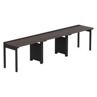 【軒先渡し】LASHデスク フォーレッグハーフ脚 幅3000×奥行600×高さ720mm ダークアッシュ天板/ブラック脚 1台（直送品）