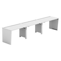 【軒先渡し】LASHデスク ベンチハーフ脚 幅3600×奥行700×高さ720mm ホワイト天板/ホワイト脚 1台（直送品）