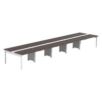 【軒先渡し】LASHデスク フォーレッグホール脚 幅6000×奥行1400×高さ720mm ダークアッシュ天板/ホワイト脚 1台（直送品）