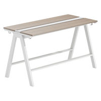 【軒先渡し】LASHハイカウンター 幅1800×奥行900×高さ1070mm オーク天板/ホワイト脚 1台（直送品）