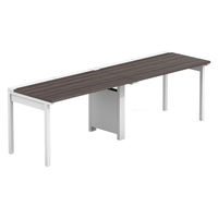 【軒先渡し】LASHデスク フォーレッグハーフ脚 幅2400×奥行700×高さ720mm ダークアッシュ天板/ホワイト脚 1台（直送品）