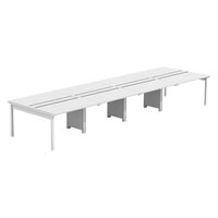 【軒先渡し】LASHデスク フォーレッグホール脚 幅4800×奥行1400×高さ720mm ホワイト天板/ホワイト脚 1台（直送品）