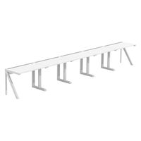 【軒先渡し】LASHデスク ラッシュハーフレッグ 幅5000×奥行600×高さ720mm ホワイト天板/ホワイト脚 1台（直送品）