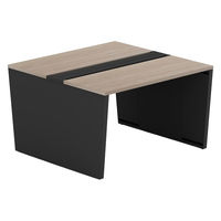 【軒先渡し】LASHデスク ベンチホールレッグ 幅1200×奥行1200×高さ720mm オーク天板/ブラック脚 1台（直送品）