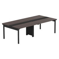 【軒先渡し】LASHデスク フォーレッグホール脚 幅2400×奥行1200×高さ720mm ダークアッシュ天板/ブラック脚 1台（直送品）