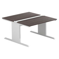 【軒先渡し】LASHデスク ティーレッグホール 幅1200×奥行1400×高さ720mm ダークアッシュ天板/ホワイト脚 1台（直送品）