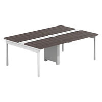 【軒先渡し】LASHデスク フォーレッグホール脚 幅2000×奥行1400×高さ720mm ダークアッシュ天板/ホワイト脚 1台（直送品）