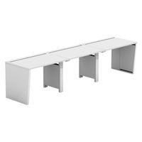 【軒先渡し】LASHデスク ベンチハーフ脚 幅3000×奥行700×高さ720mm ホワイト天板/ホワイト脚 1台（直送品）