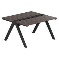 【軒先渡し】LASHデスク ラッシュホールレッグ 幅1200×奥行1200×高さ720mm ダークアッシュ天板/ブラック脚 1台（直送品）