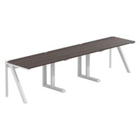 【軒先渡し】LASHデスク ラッシュハーフレッグ 幅3000×奥行700×高さ720mm ダークアッシュ天板/ホワイト脚 1台（直送品）