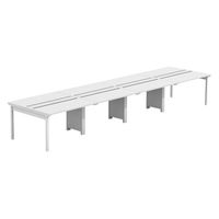 【軒先渡し】LASHデスク フォーレッグホール脚 幅4800×奥行1200×高さ720mm ホワイト天板/ホワイト脚 1台（直送品）