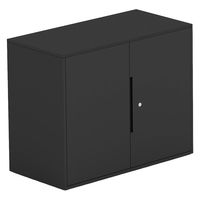 【軒先渡し】LASHストレージ 2段両開き 幅900×奥行450×高さ720mm ブラック 1台（直送品）