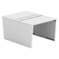 【軒先渡し】LASHデスク ベンチホール脚 幅1000×奥行1400×高さ720mm ホワイト天板/ホワイト脚 1台（直送品）