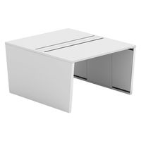 【軒先渡し】LASHデスク ベンチホール脚 幅1200×奥行1400×高さ720mm ホワイト天板/ホワイト脚 1台（直送品）