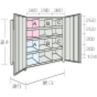TRUSCO スチールラック 軽量棚両開扉・仕切付 875X383X1200 3列4段 ネオグレー 43V-T35 NG 1セット(1台)（直送品）