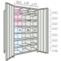 TRUSCO スチールラック 軽量棚両開扉付 875X383XH1800 8段 ネオグレー 63V-T38 NG 1セット(1台)（直送品）