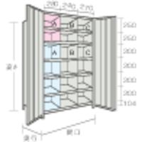 TRUSCO スチールラック 軽量棚両開扉・仕切付 875X533X1800 3列6段 ネオグレー 63X-T37 NG 1セット(1台)（直送品）