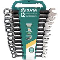 Apex Tool Group SATA 切替式コンビネーションラチェットレンチセット 黒[12点] ST08044B 1セット（直送品）