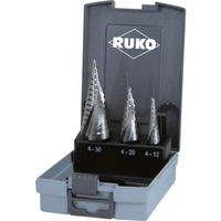 RUKO 2枚刃スパイラルステップドリルセット 3本組 ハイス 101026RO 1セット(3本) 705-8014（直送品）