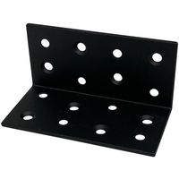 DAIDOHANT スリムサポート 棚受(L型・内外皿) 黒(ブラック) (a)80×(b)40×(t)2mm (1個) 00069195（直送品）