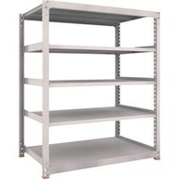 TRUSCO スチールラック M5型中量棚 900×571×H1200 5段 単体 免震樹脂ベース付 ネオグレー M5-4365SFC NG（直送品）