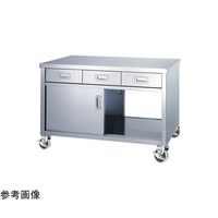 ステンレス作業台(両面扉・引出し付)EDWーPU100シリーズ W1500×D750×H800mm EDW-15075-PU100 1個（直送品）