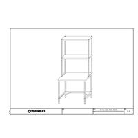 シンコー ステンレス作業台三方枠タイプ上棚付き仕様U2ー9030ー1200ーWTー9090 U2-9030-1200-WT-9090 1台（直送品）