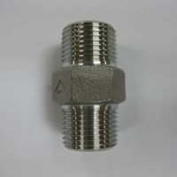 吉年 SUS304 低圧ネジ込 角ニップル 15A Y-304HXNI-15A 1セット(15個)（直送品）