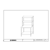 シンコー ステンレス作業台ベタ棚タイプ上棚付き仕様U2ー9030ー800ーWBー9090 U2-9030-800-WB-9090 1台（直送品）