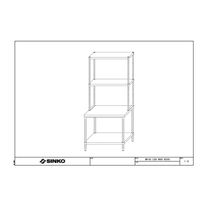 シンコー ステンレス作業台ベタ棚タイプ上棚付き仕様U2ー9030ー1200ーWBー9090 U2-9030-1200-WB-9090 1台（直送品）