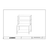 ステンレス作業台ベタ棚タイプ上棚付き仕様U2ー12030ー800ーWBー12060 U2-12030-800-WB-12060 1台（直送品）