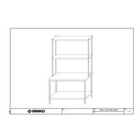 ステンレス作業台ベタ棚タイプ上棚付き仕様U2ー12035ー1200ーWBー12075 U2-12035-1200-WB-12075 1台（直送品）