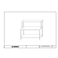 ステンレス作業台ベタ棚タイプ上棚付き仕様U1ー15035ー500ーWBー15075 U1-15035-500-WB-15075 1台（直送品）