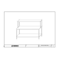 ステンレス作業台ベタ棚タイプ上棚付き仕様U1ー18040ー500ーWBー18090 U1-18040-500-WB-18090 1台（直送品）