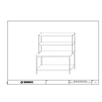 ステンレス作業台ベタ棚タイプ上棚付き仕様U2ー18040ー800ーWBー18090 U2-18040-800-WB-18090 1台（直送品）