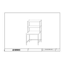 シンコー ステンレス作業台三方枠タイプ上棚付き仕様U2ー9035ー800ーWTー9075 U2-9035-800-WT-9075 1台（直送品）