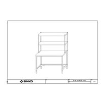 ステンレス作業台三方枠タイプ上棚付き仕様U2ー12040ー800ーWTー12090 U2-12040-800-WT-12090 1台（直送品）