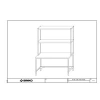 ステンレス作業台三方枠タイプ上棚付き仕様U2ー15030ー1200ーWTー15060 U2-15030-1200-WT-15060 1台（直送品）
