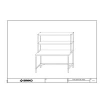 ステンレス作業台三方枠タイプ上棚付き仕様U2ー15030ー800ーWTー15060 U2-15030-800-WT-15060 1台（直送品）