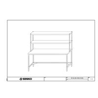 ステンレス作業台三方枠タイプ上棚付き仕様U2ー18035ー800ーWTー15060 U2-18035-800-WT-15060 1台（直送品）